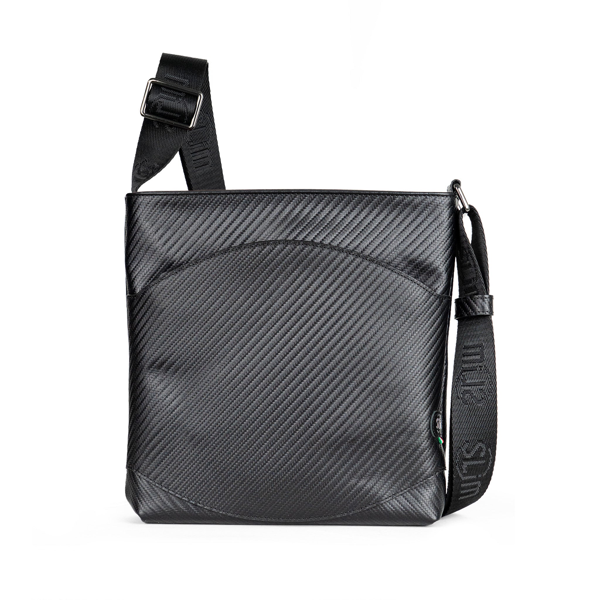 SLim Bag borsa vera pelle carbon nero 23x24 cm