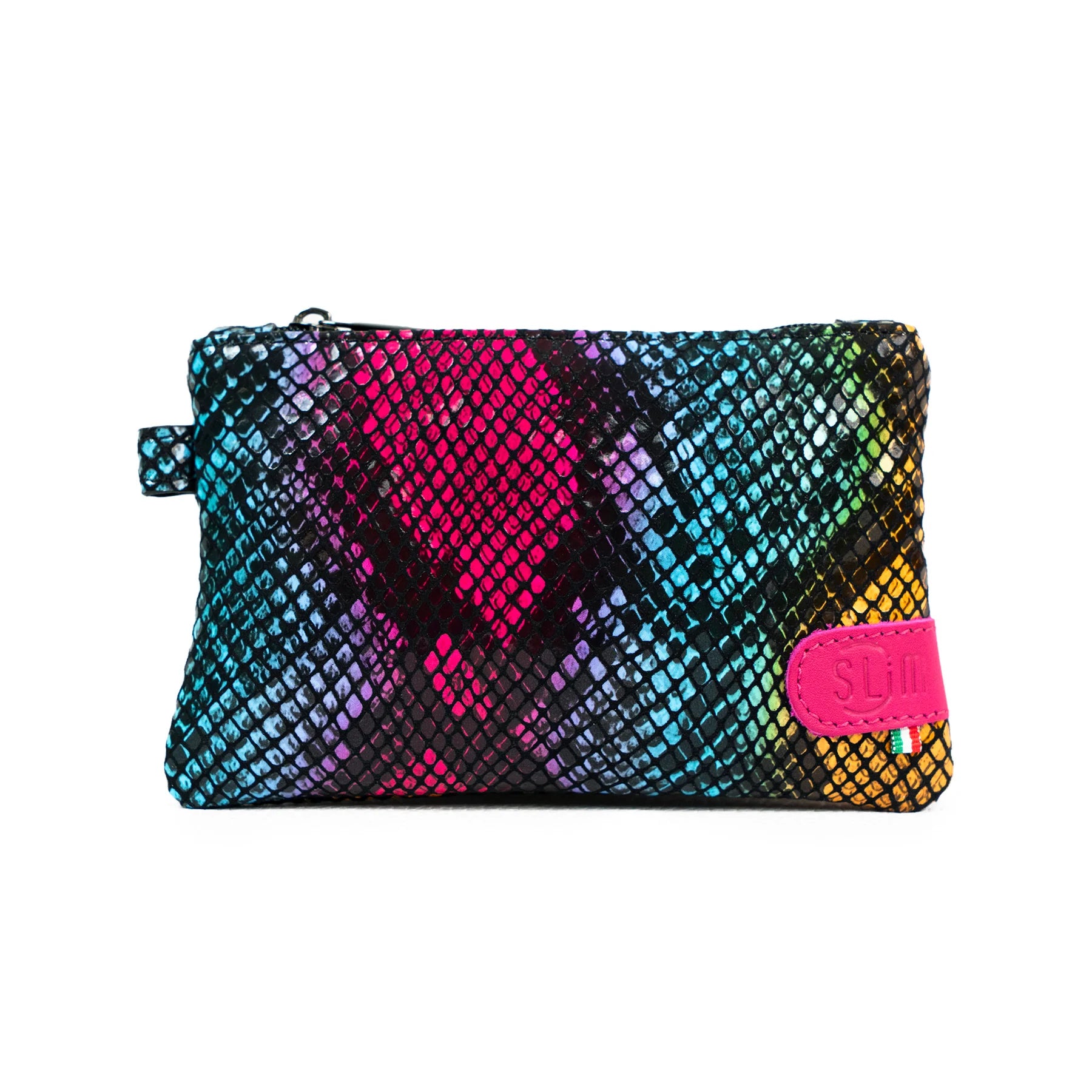 SLim Mini Pochette vera pelle animalier multicolor