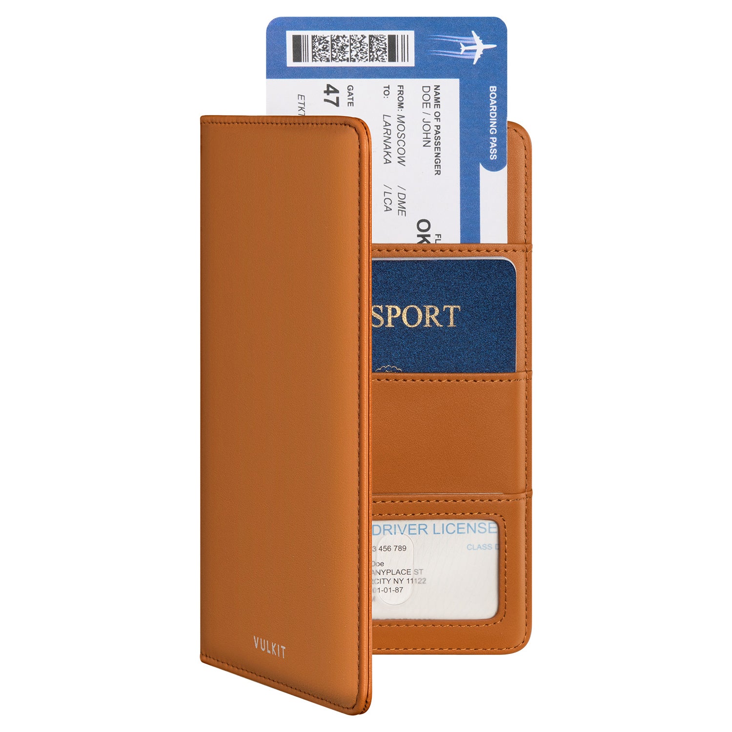 VULKIT VPW100P Portapassaporto Pelle Grigio RFID Viaggio