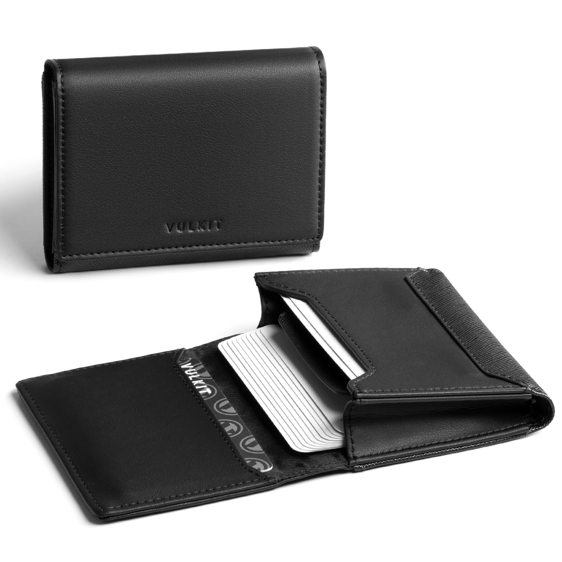 VULKIT Multifunctional VBC101 portabiglietti pelle nero RFID