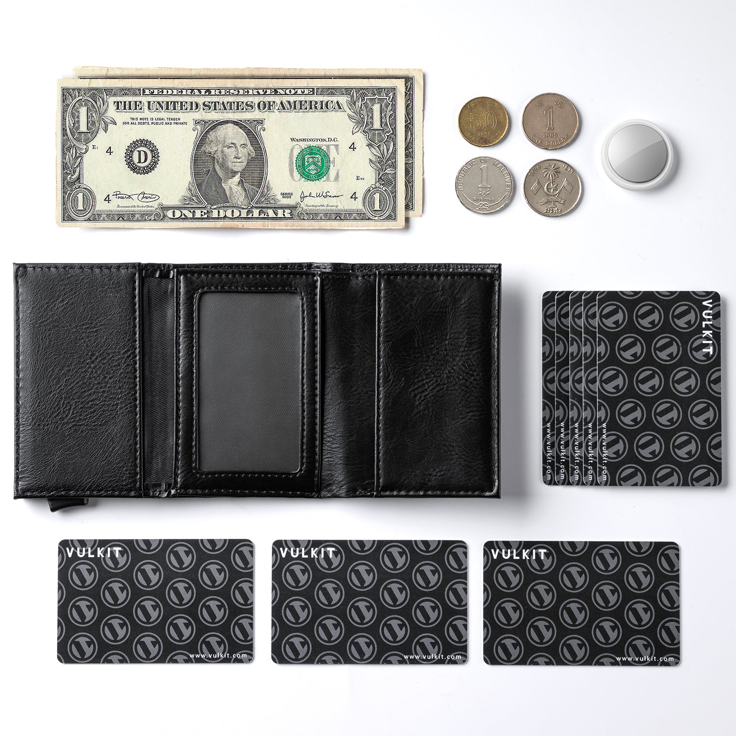 VULKIT Pop Up VC203 portafoglio slim RFID nero carbon