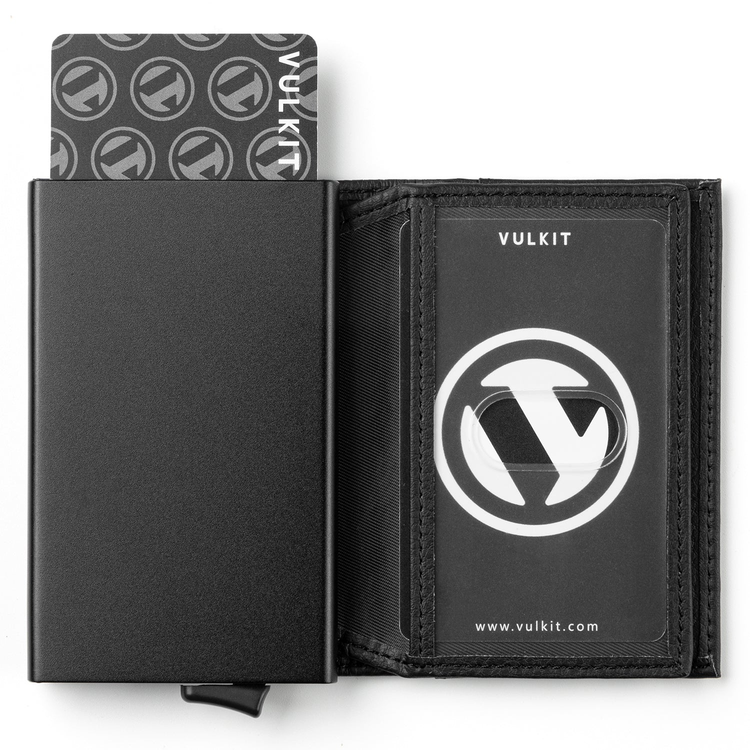 VULKIT VC205 Portafoglio Pop Up Pelle Blu 12 Carte